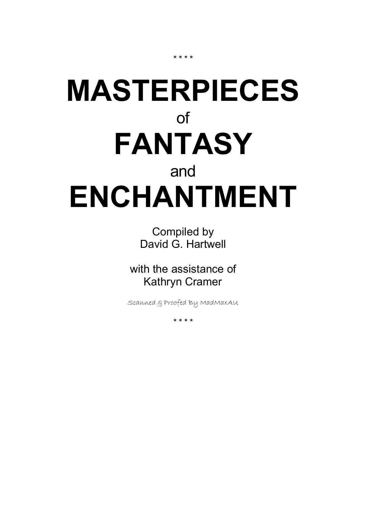David G Hartwell Masterpieces of Fantasy Enchantment