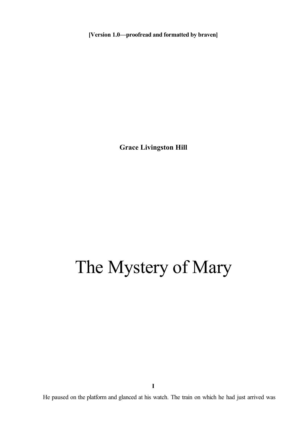 The Mystery Of Mary