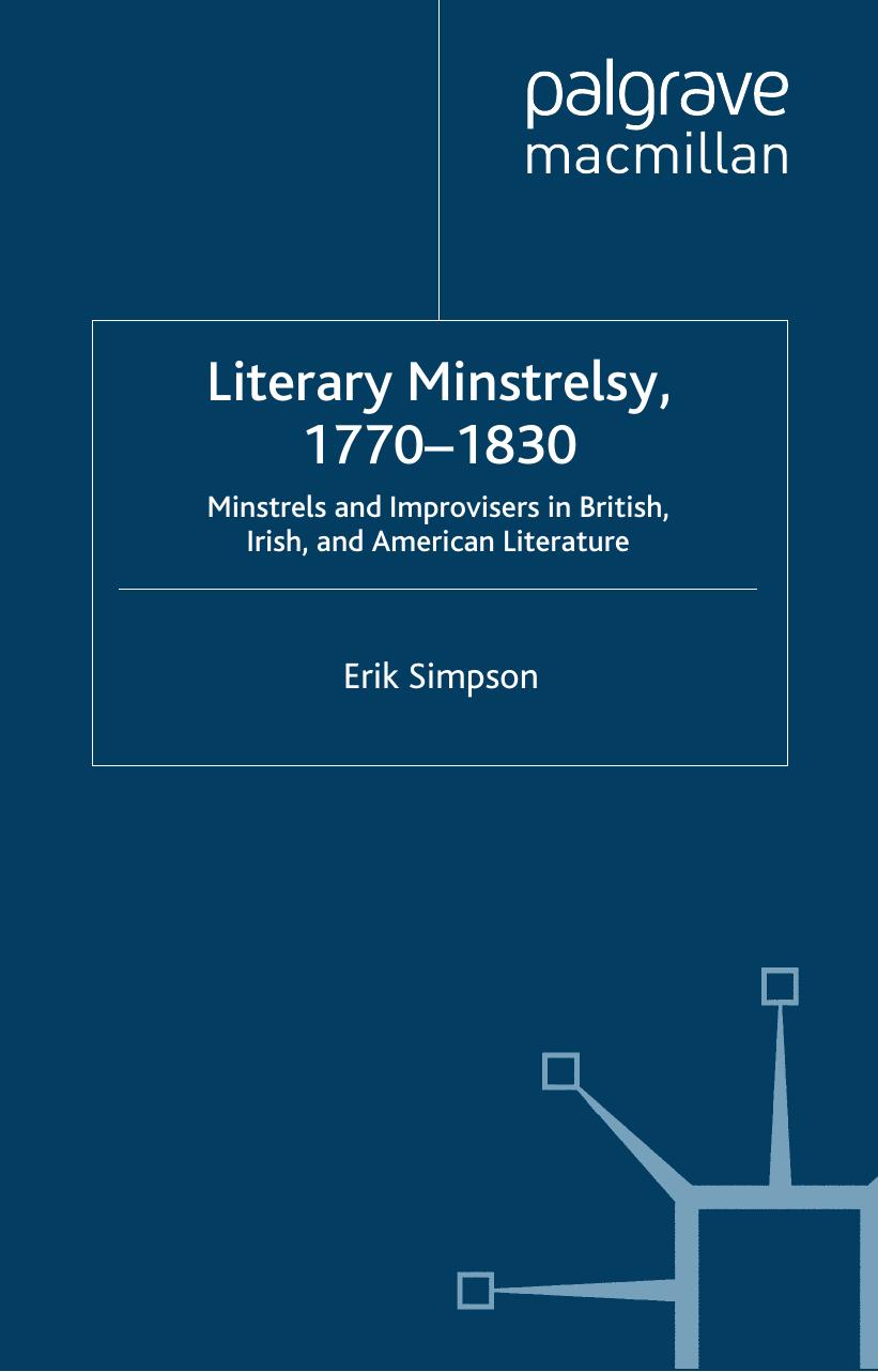 Literary Minstrelsy, 1770â1830