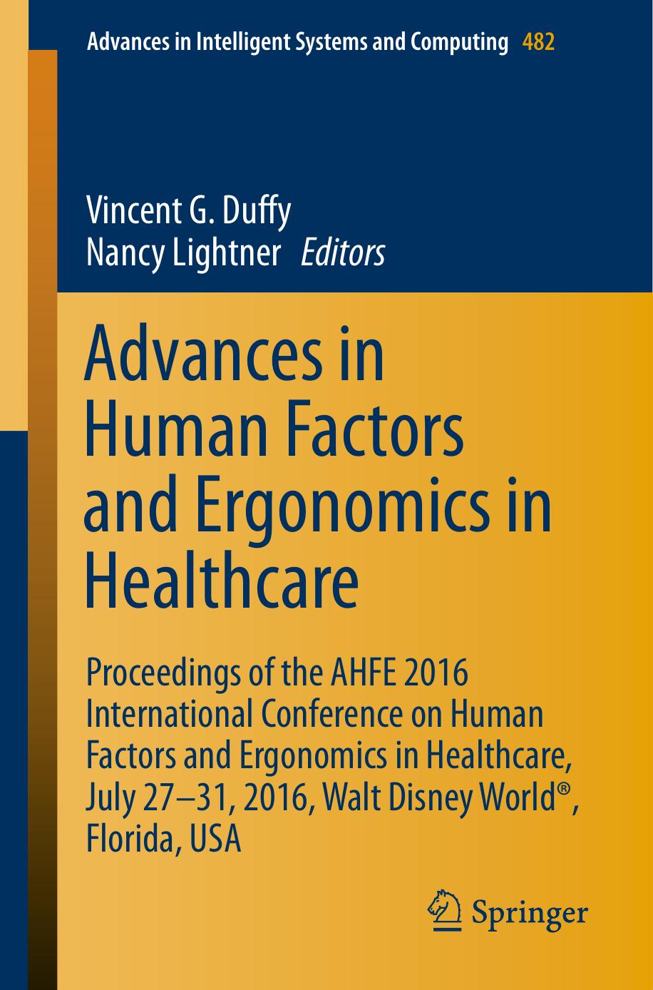 Advances In Human Factors And Ergonomics In Healthcare