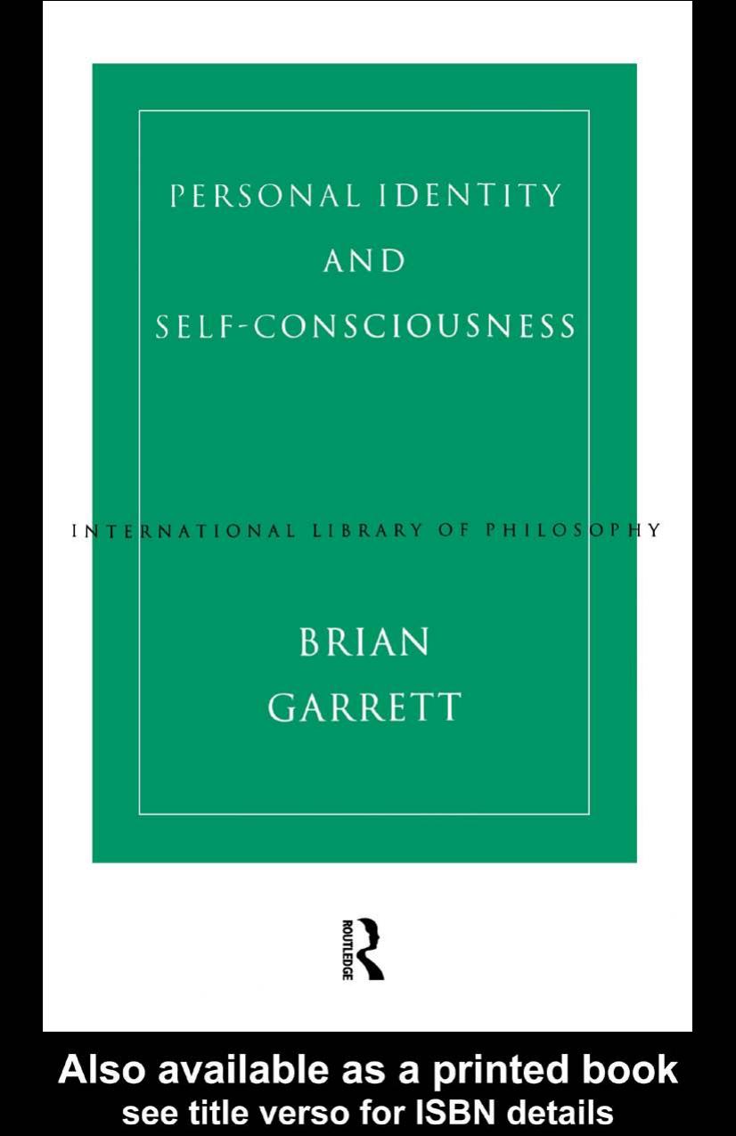 PERSONAL IDENTITY AND SELF-CONSCIOUSNESS