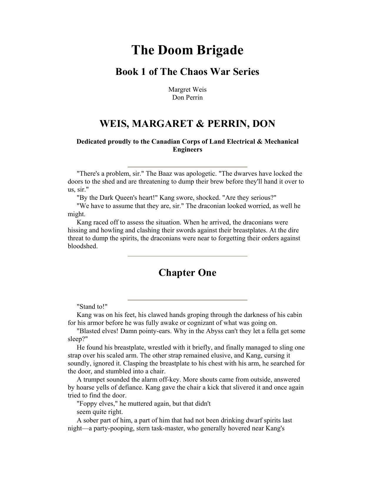 Microsoft Word - Dragonlance - The Chaos War 01 - The Doom Brigade - Margaret Weis Don Perrin.doc