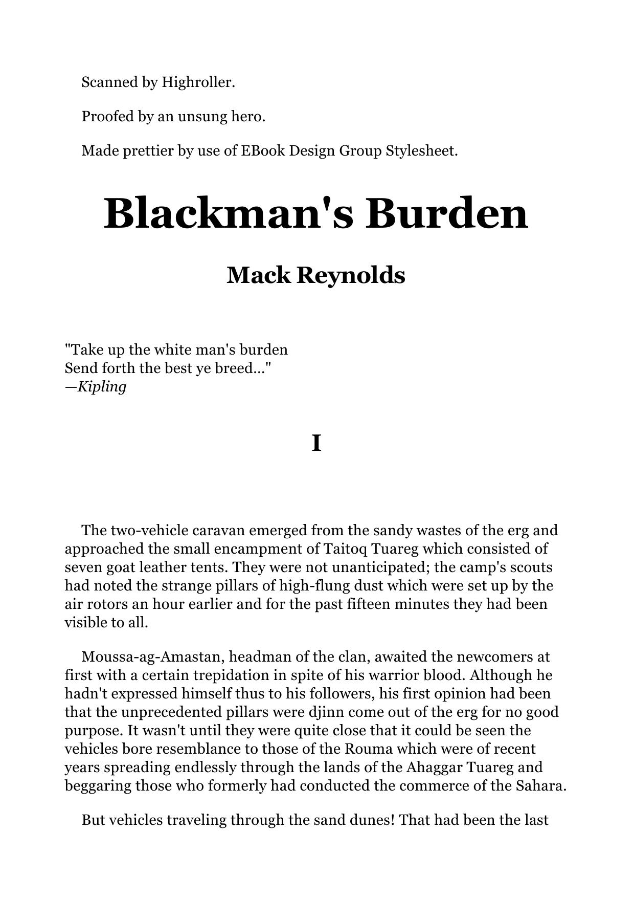 Mack Reynolds North Africa 01 Blackman S Burden