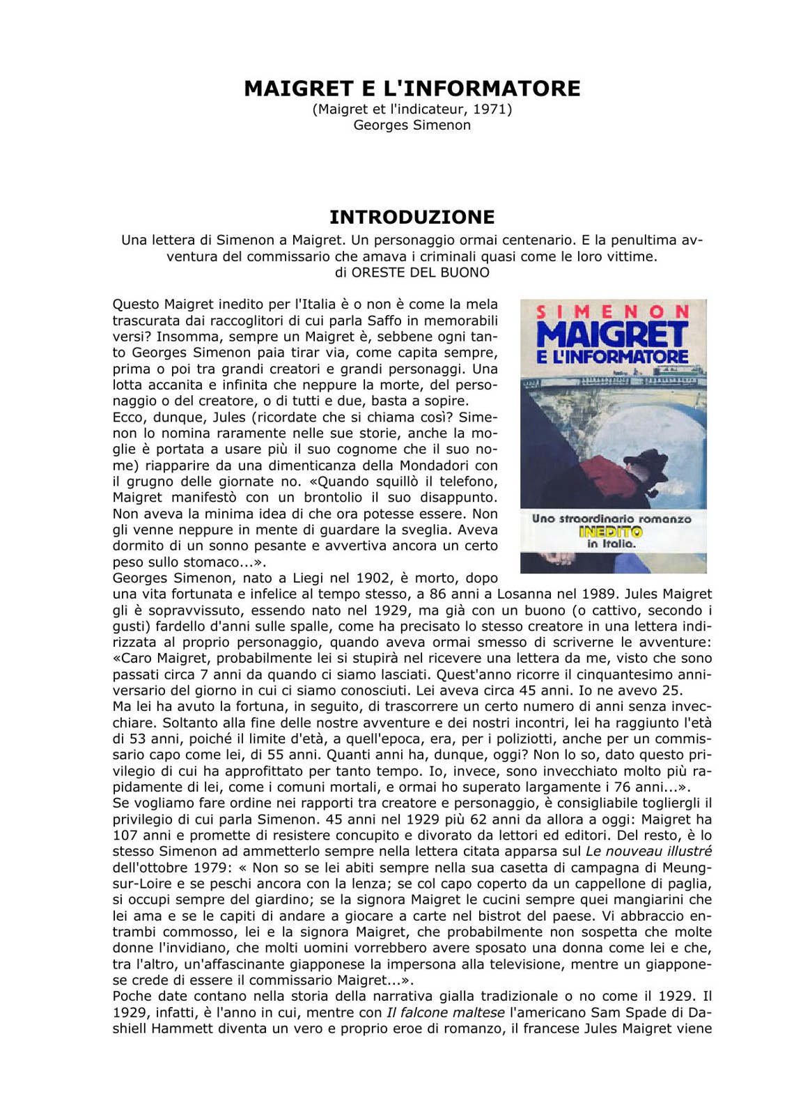Maigret e l'informatore (1971)