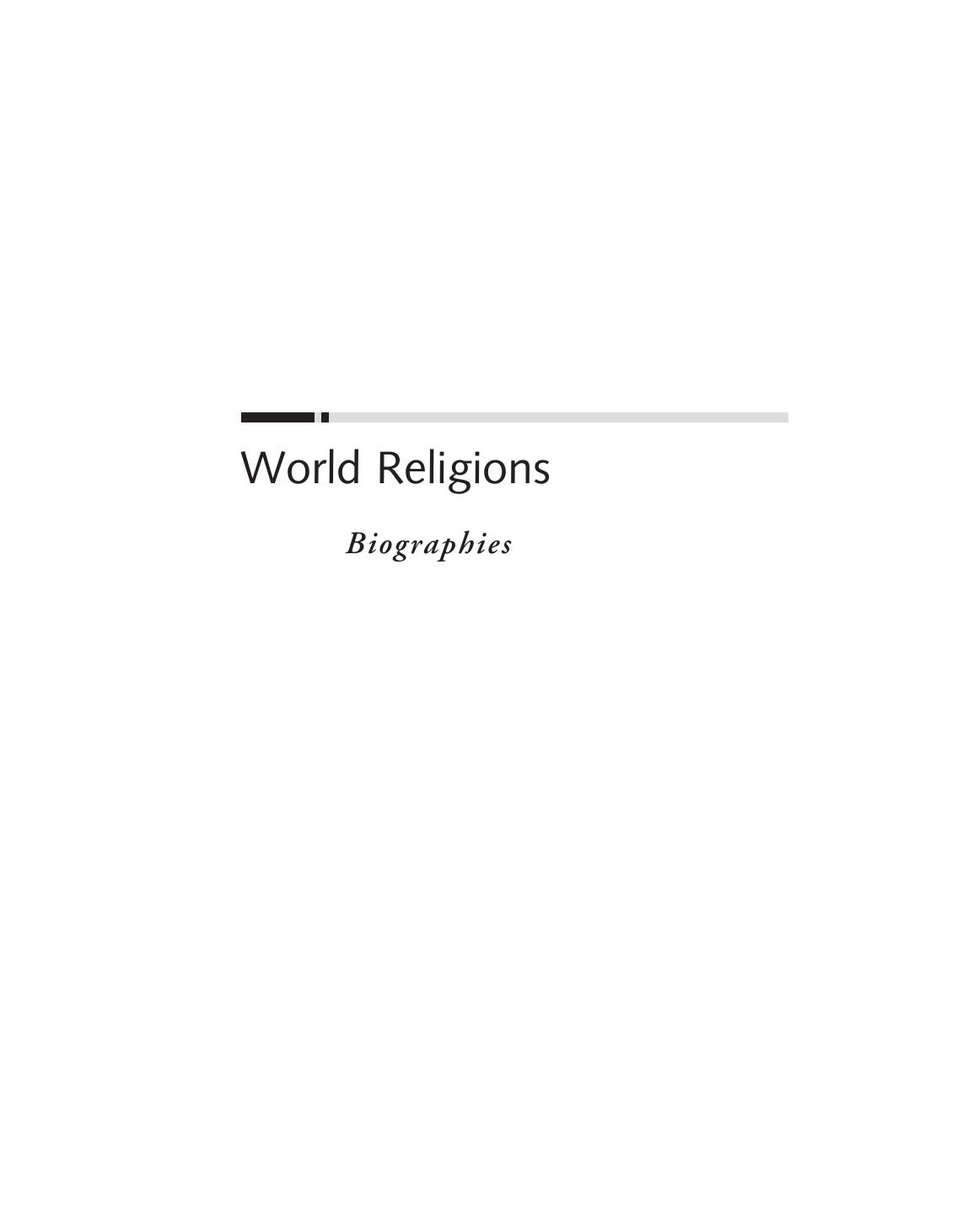 World Religions Rl Vol 4 Biographies