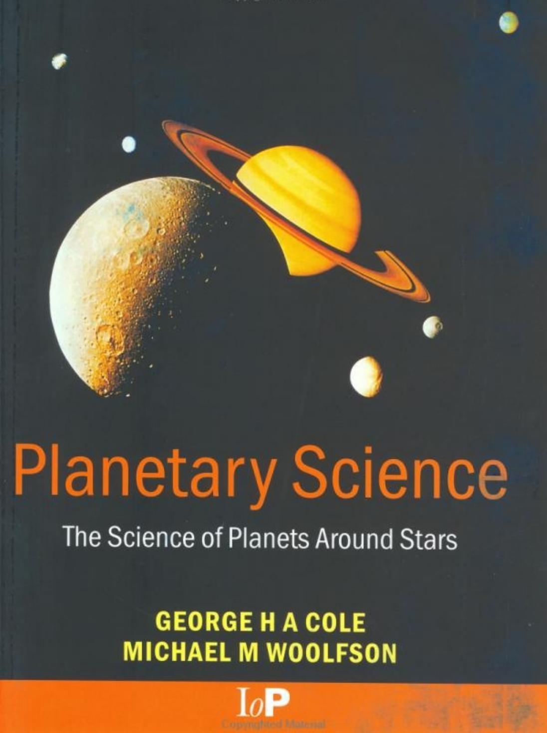 Planetary Science The Science of Planets Around Stars Cole Woolfson