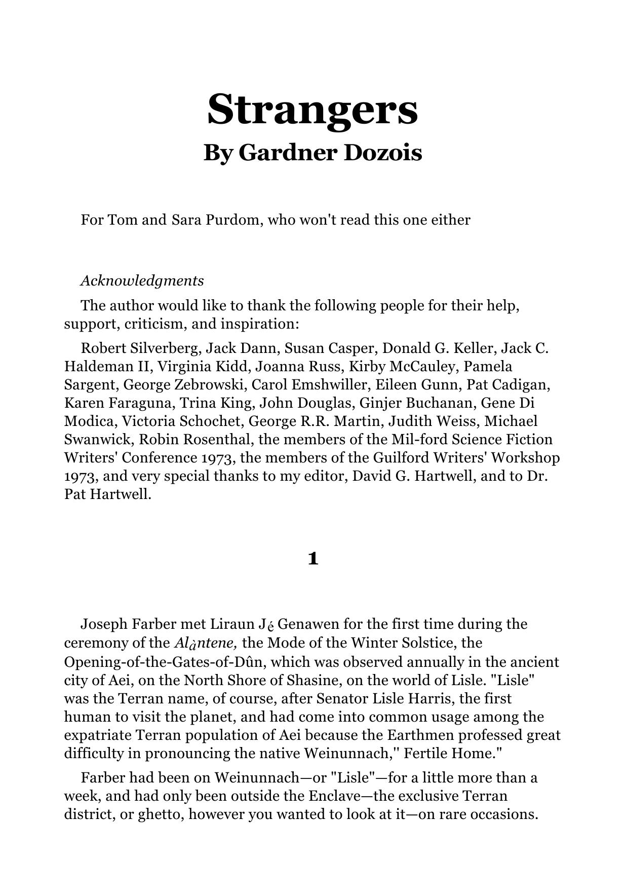 Gardner Dozois Strangers