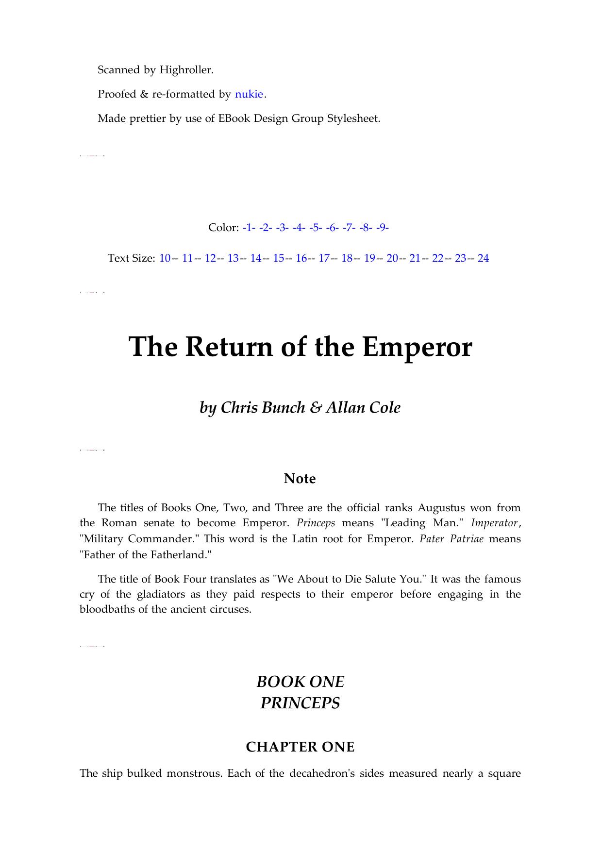 Chris Bunch Allan Cole Sten 6 The Return Of The Emperor