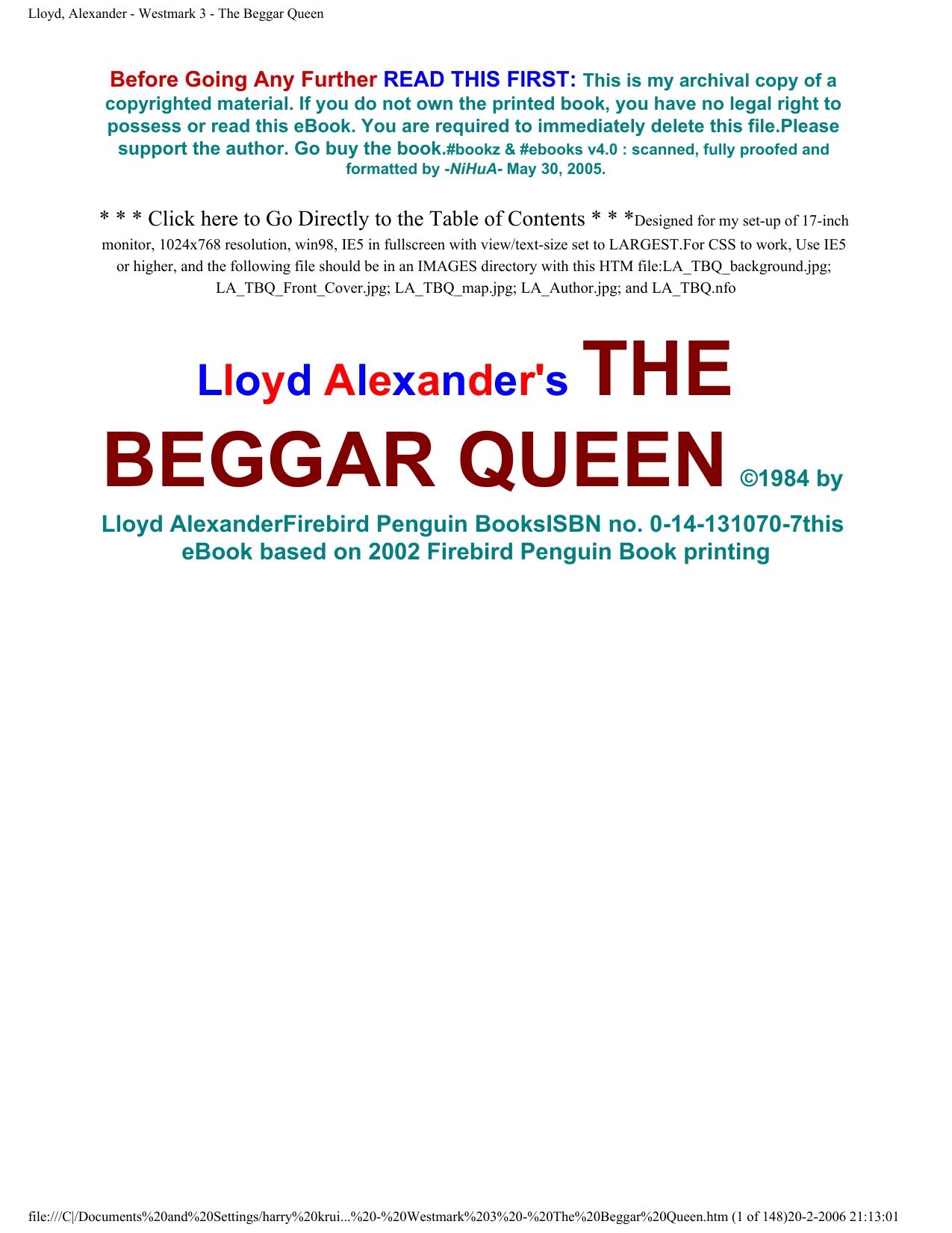 Lloyd, Alexander - Westmark 3 - The Beggar Queen