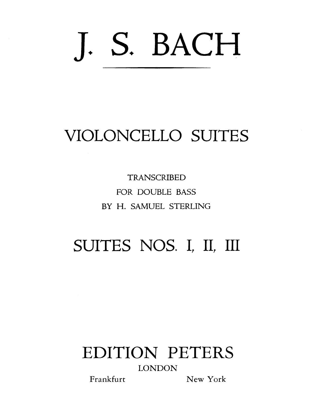 Sterling Samuel Johan Sebastian Bach Violoncello Suites 16