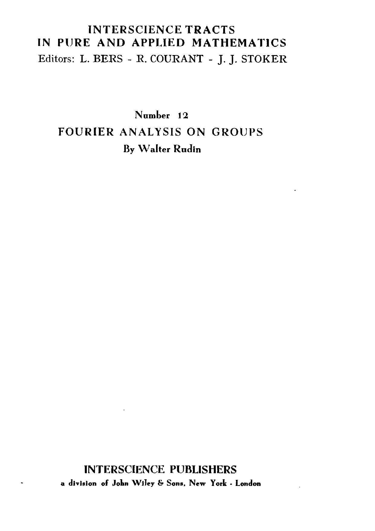 Fourier Analisys On Groups