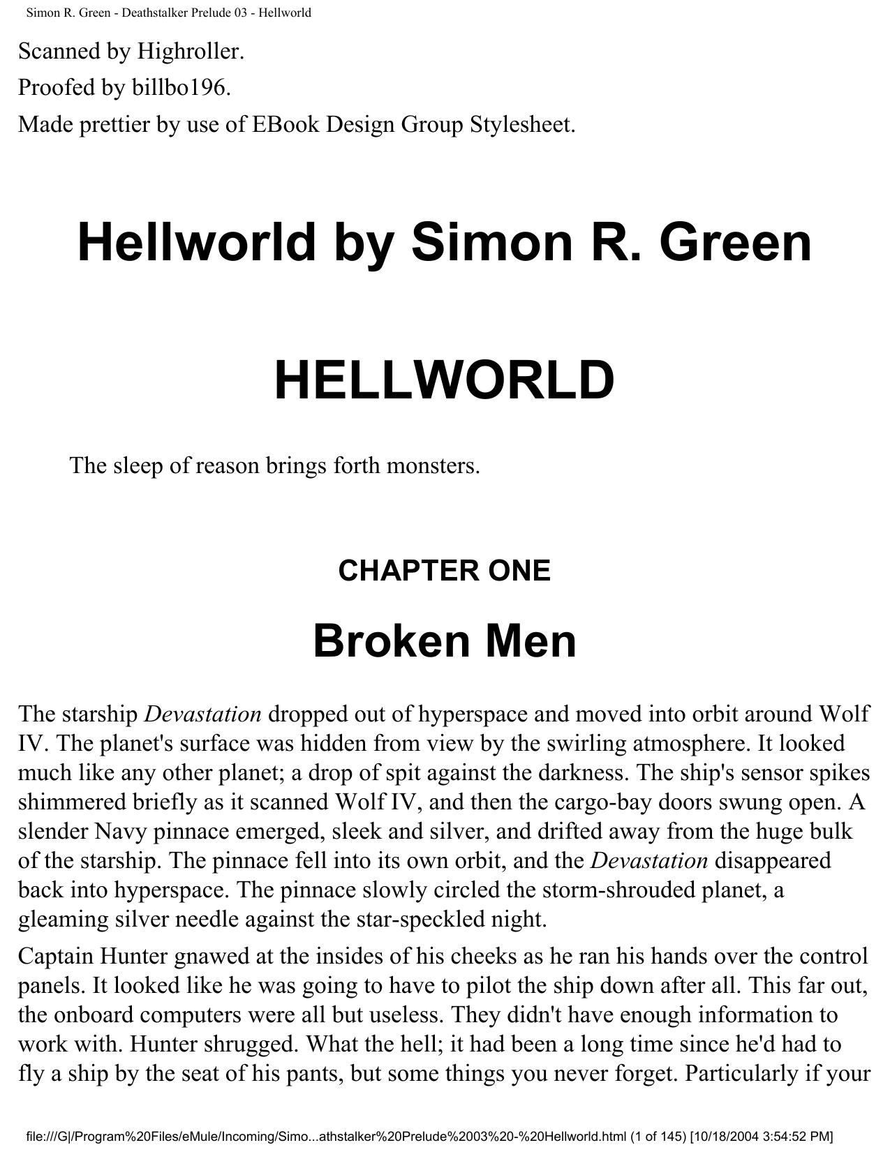 Simon R. Green - Deathstalker Prelude 03 - Hellworld