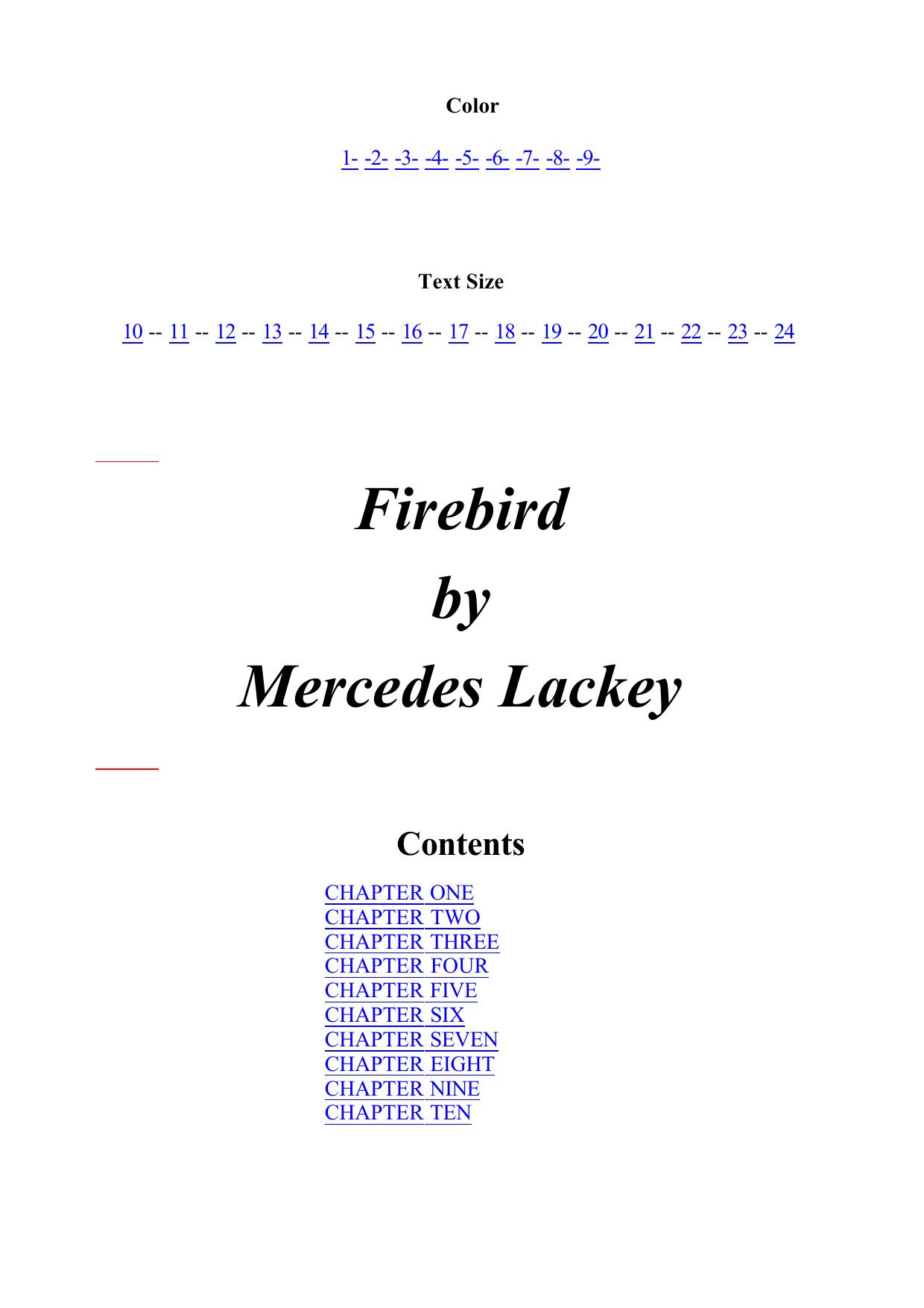 Mercedes Lackey Firebird