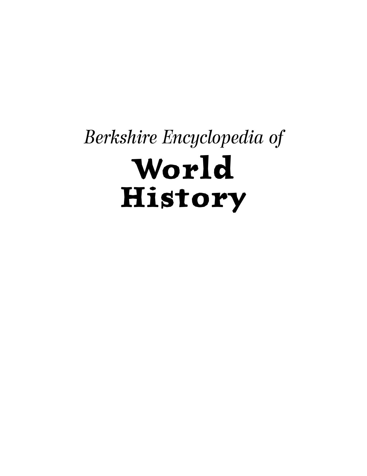Berkshire Encyclopedia Of World History Vol V Tang Taizong To Zoroastrianism