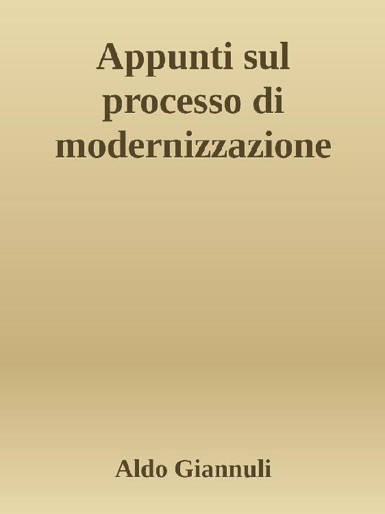 Appunti sul processo di modernizzazione