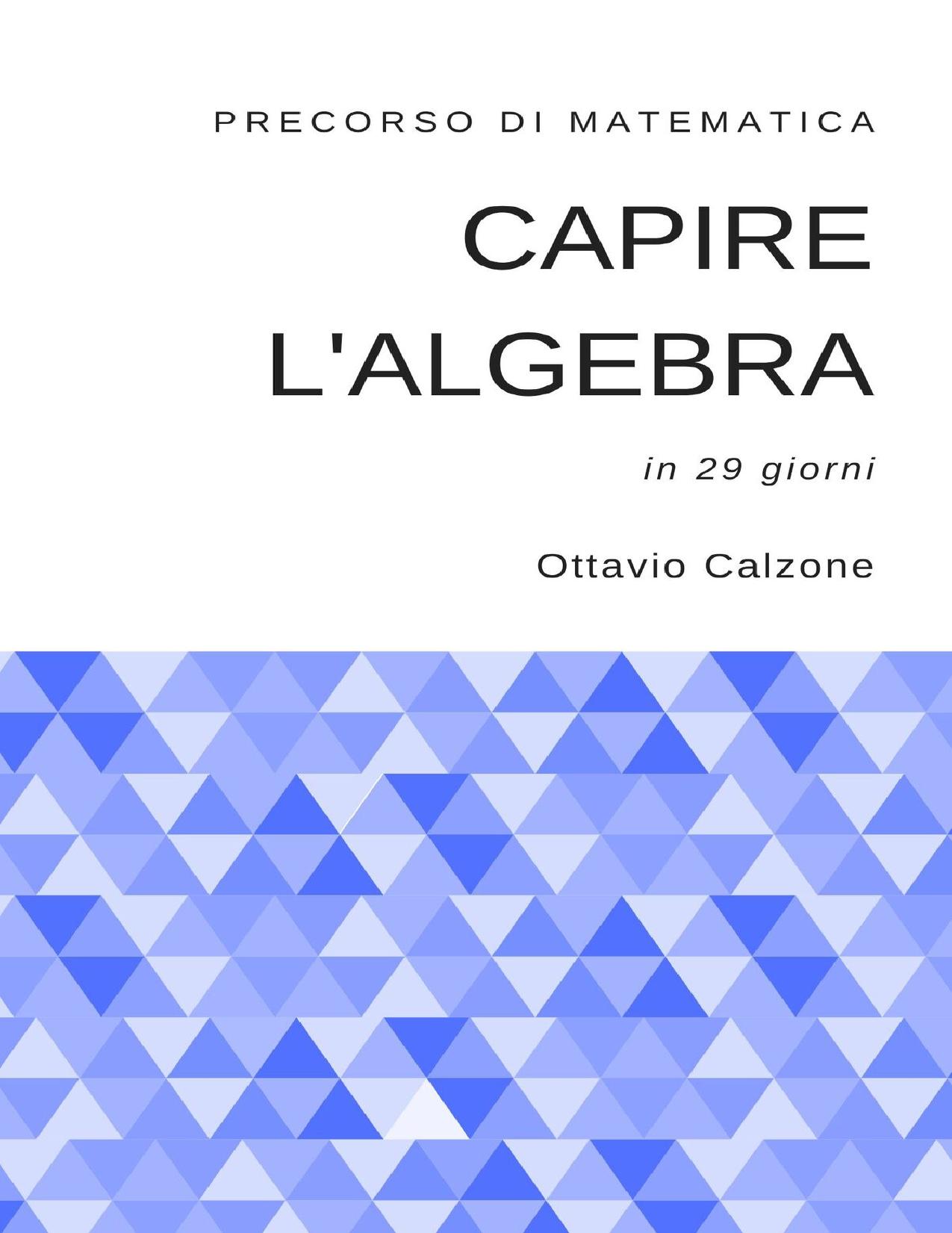 Capire l'algebra: precorso di matematica in 29 giorni (Italian Edition)