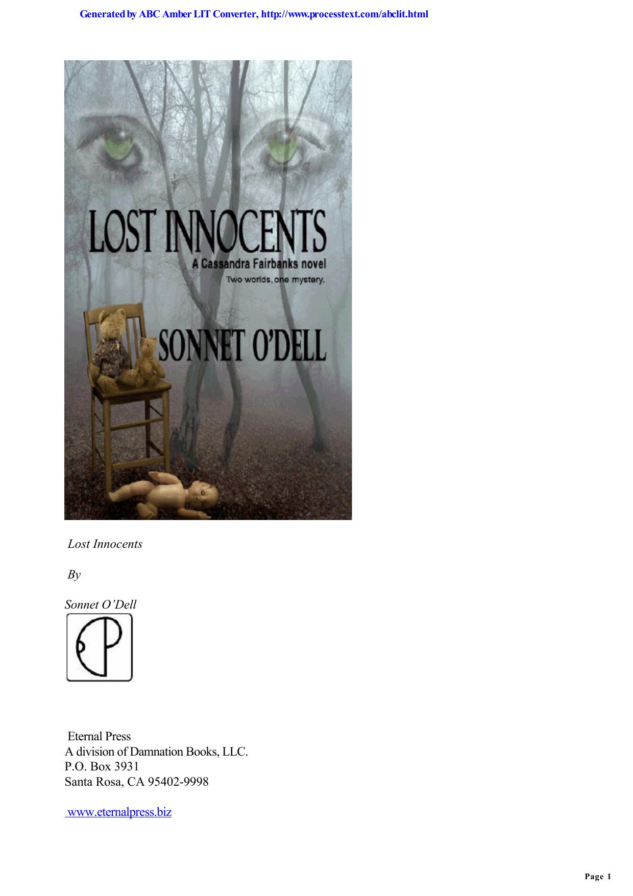 Sonnet ODell Cassandra Farbanks 02 Lost Innocents Eternal Press