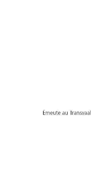 Émeutre au Transvaal