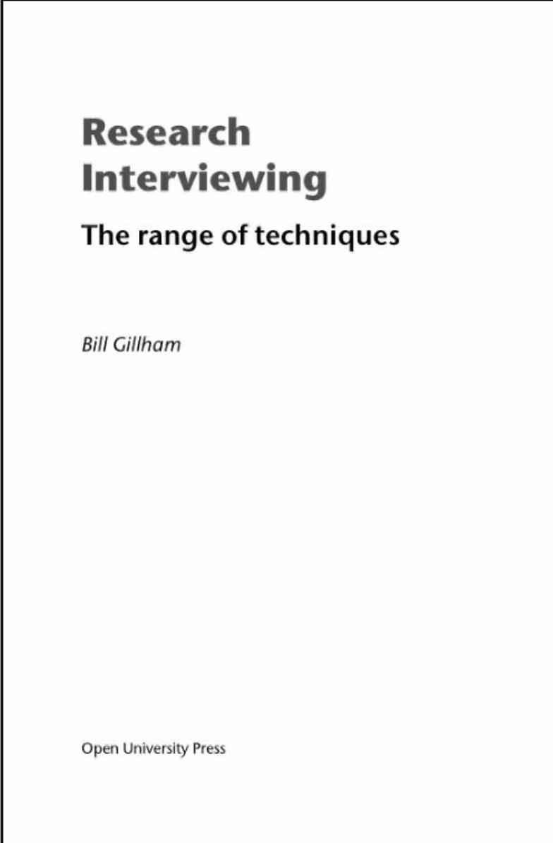 Gillham Research Interviewing