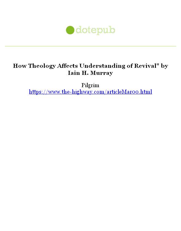 How Theology Affects Understanding of Revival