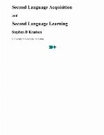 Second Language Acquisition and Second Language Learning