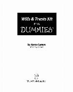 Wills &amp; Trusts Kit for Dummies [With CDROM]
