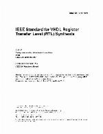 Standard for VHDL Register Transfer Level (Rtl) Synthesis