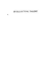 Intellectual Talent, Research, and Development