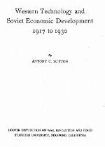 Western Technology and Soviet Economic Development, 1917 to 1930