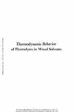 Thermodynamic behavior of electrolytes in mixed solvents a symposium sponsored by the division of industrial and engineering chemistry at the 170th meeting of the american chemical society, chicago, ill., Aug. 27-28, 1975.
