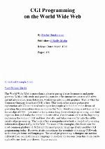CGI Programming on the World Wide Web
