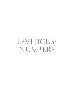 Leviticus Numbers