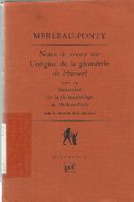 Notes De Cours Sur L'origine De La Geometrie De Husserl ;