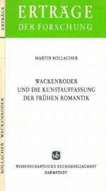 Wackenroder Und Die Kunstauffassung Der Fruhen Romantik (Ertrage Der Forschung) (German Edition)