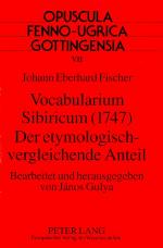 Vocabularium Sibiricum (1747). Der Etymologisch-Vergleichende Anteil