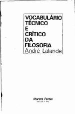 Vocabulario tecnico e critico da filosofia