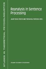 Reanalysis in Sentence Processing