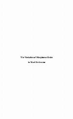 The Variation of Morpheme Order in Mari Declension