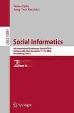 Social informatics : 8th International Conference, SocInfo 2016, Bellevue, WA, USA, November 11-14, 2016 : proceedings