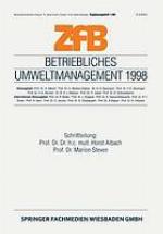 Zeitschrift für Betriebswirtschaft. 98,1. Betriebliches Umweltmanagement. - 4.1998.