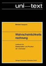 Wahrscheinlichkeitsrechnung Lehrbuch für Mathematiker und Physiker ab 4. Semester