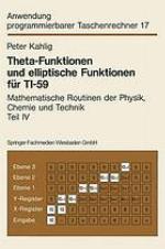 Theta-Funktionen und elliptische Funktionen für TI-59