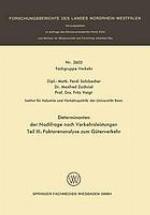 Determinanten der Nachfrage nach Verkehrsleistungen Teil 3. Faktorenanalyse zum Güterverkehr