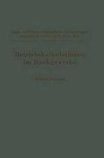 Betriebskalkulationen im Bankgewerbe