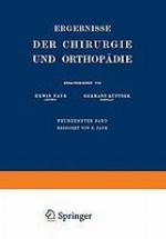 Ergebnisse der Chirurgie und Orthopädie : Neunzehnter Band