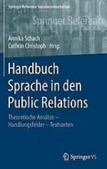 Handbuch Sprache in den Public Relations : Theoretische Ansätze - Handlungsfelder - Textsorten