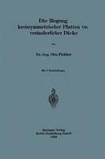 Die biegung kreissymmetrischer platten von veränderlicher dicke