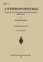 Anthropometrie Anleitung zu Selbständigen Anthropologischen Erhebungen