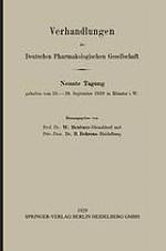 Verhandlungen der Deutschen Pharmakologischen Gesellschaft