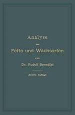 Analyse der Fette und Wachsarten